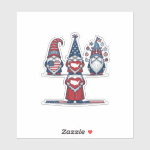 Patriottische Kabouter Trio Vintage Vector Ontwerp Sticker