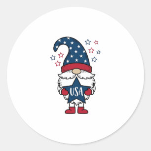Patriottische Kabouter USA Ster Vector Shirt Ontwe Ronde Sticker