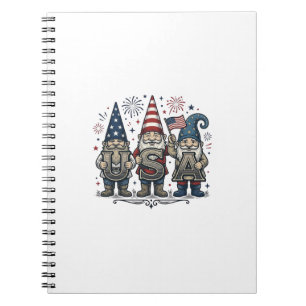 Patriottische Kabouter USA Vintage Vier Juli T-shi Notitieboek