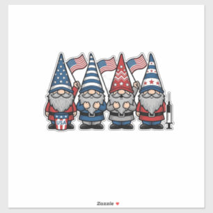 Patriottische Kabouter Verpleegster Vector Vintage Sticker