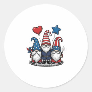 Patriottische Kabouter Vintage Gravure Vector Desi Ronde Sticker