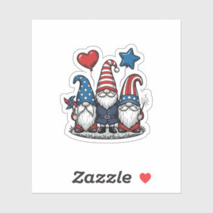 Patriottische Kabouter Vintage Gravure Vectorontwe Sticker