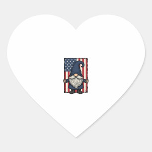 Patriottische Kabouter Vintage Vlag Shirt Ontwerp_ Hart Sticker