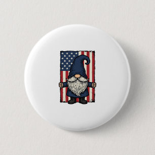 Patriottische Kabouter Vintage Vlag Shirt Ontwerp_ Ronde Button 5,7 Cm