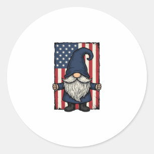 Patriottische Kabouter Vintage Vlag Shirt Ontwerp_ Ronde Sticker