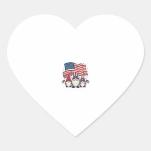 Patriottische Kabouter Vlag Vintage Gravure Ontwer Hart Sticker