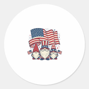 Patriottische Kabouter Vlag Vintage Gravure Ontwer Ronde Sticker
