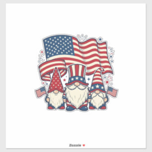 Patriottische Kabouter Vlag Vintage Gravure Ontwer Sticker