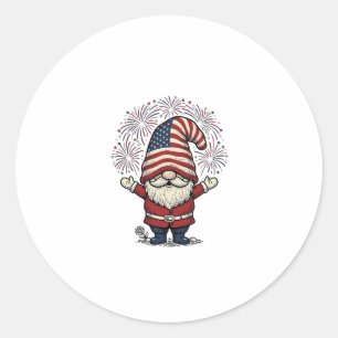 Patriottische Kabouter Vuurwerk Vintage Vector Ont Ronde Sticker