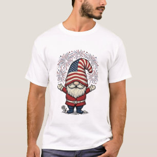 Patriottische Kabouter Vuurwerk Vintage Vector Ont T-shirt