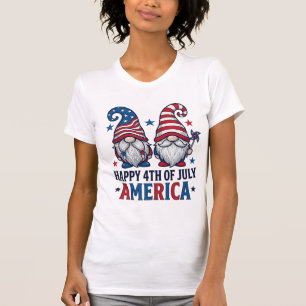 Patriottische kabouters Fijne 4 juli Amerika T-shi T-shirt