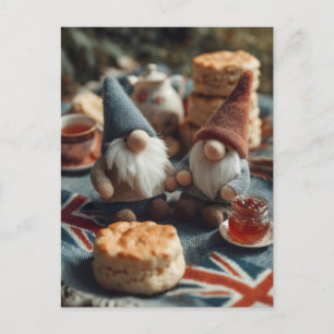 Patriottische kabouters genieten van de Britse aft Feestdagenkaart