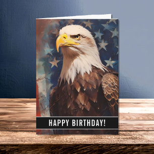 Patriottische Kale Adelaar Portret Verjaardag Kaar Kaart