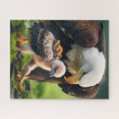 Patriottische Kale Eagle Vaderdag Wildlife Gift Legpuzzel (Horizontaal)