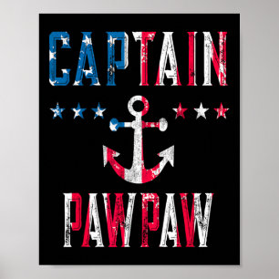 Patriottische kapitein Pawpaw vintage Amerikaanse Poster