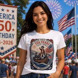 Patriottische Kat 250 Jaar Amerika Herdenking T-shirt