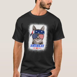 Patriottische Kat Amerika 4 juli T-shirt