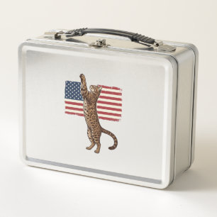Patriottische Kat Amerikaanse Vlag Vintage Vector