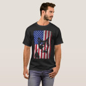 Patriottische Kat Lover 4 juli Amerikaanse vlag T-shirt (Voorkant volledig)