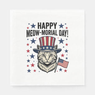 Patriottische Kat Meow-moriaaldag Vintage Vector O Servet
