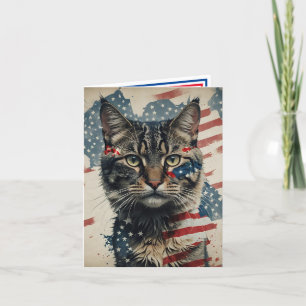 Patriottische kat van onbekende afkomst feestdagen kaart