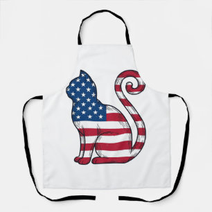 Patriottische kat vintage gravure vector ontwerp_1 schort