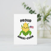 Patriottische Kawaii Corn 4 juli Onafhankelijkheid Briefkaart (Staand voorkant)
