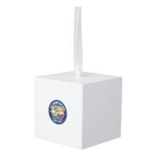 Patriottische Kawaii Dinosaurus All-amerikaanse DI Kubus Ornament