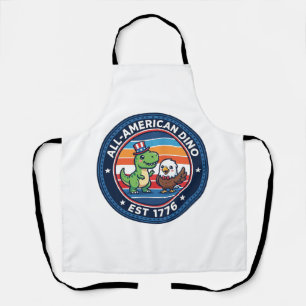 Patriottische Kawaii Dinosaurus All-amerikaanse DI Schort