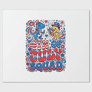 Patriottische Kawaii Dinosaurus Beste Stiefvader O Cadeaupapier