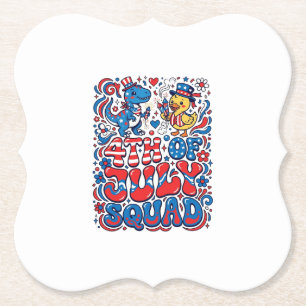Patriottische Kawaii Dinosaurus Beste Stiefvader O Kartonnen Onderzetters