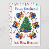 Patriottische kerst feestdagenkaart (Voorkant / Achterkant)