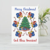 Patriottische kerst feestdagenkaart (Staand voorkant)