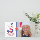 Patriottische Kerst Kous Vakantie Kaart (Staand voorkant)