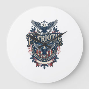 Patriottische Kerst Vector Grafische T-shirt (2) Grote Klok
