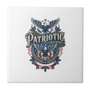 Patriottische Kerst Vector Grafische T-shirt (2) Tegeltje
