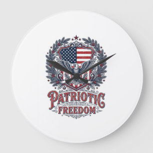 Patriottische Kerst Vector Grafische T-shirt Grote Klok