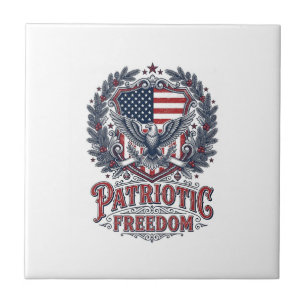 Patriottische Kerst Vector Grafische T-shirt Tegeltje