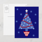Patriottische kerstboom feestdagenkaart (Voorkant / Achterkant)