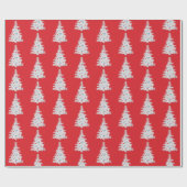 Patriottische kerstboom op rood cadeaupapier (Vlak)