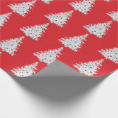 Patriottische kerstboom op rood cadeaupapier (Hoek)