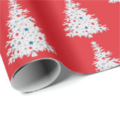 Patriottische kerstboom op rood cadeaupapier (Rol Hoek)