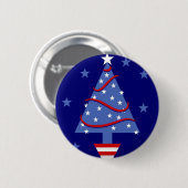 Patriottische kerstboom ronde button 5,7 cm (Voorkant /achterkant)
