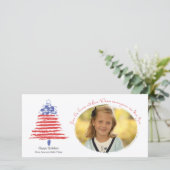 Patriottische kerstboom vakantie Kaart (Staand voorkant)