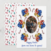 Patriottische kerstfoto feestdagenkaart (Voorkant / Achterkant)