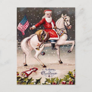 patriottische kerstman briefkaart