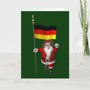 patriottische kerstman met aftreden uit Duitsland Feestdagen Kaart
