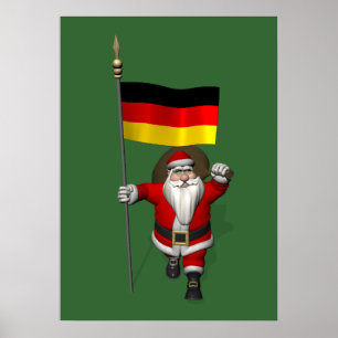 patriottische kerstman met aftreden uit Duitsland Poster