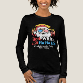 Patriottische Kerstman Rood, Wit & Ho Kerstmis in  Tri-Blend Shirt
