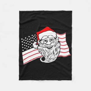 Patriottische Kerstman VS Amerikaanse Vlag Amerika Fleece Deken